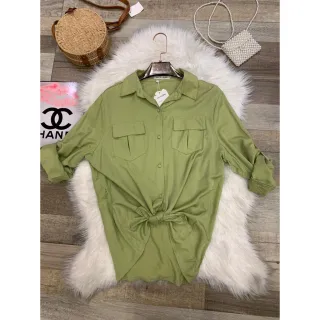 Blusa Social Manga Longa com Botões Chic - mostarda