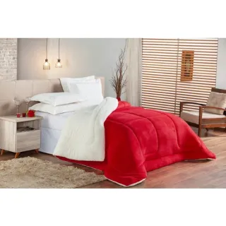 Manta Sherpa Dupla Face Peludinho Casal Queen Cobertor Edredom - Coberdrom Sherpa Cinza