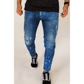 Lançamento Premium: Calça Jeans Masculina Skinny Rasgada em Lycra - Preto
