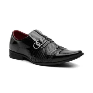 Barato Elegance Masculino Social Sapato Dia a Dia - PRETO CADARÇO