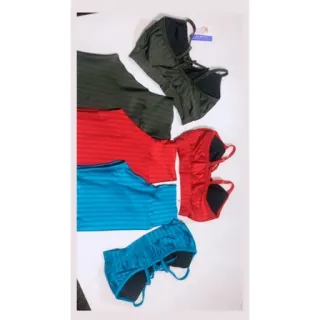 Conjunto fitness feminino com top de regulagem e short 3D para academia - Conjunto Azul Bic