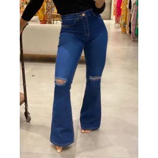 Ótima Qualidade Calça Feminina Flare Jeans Exclusiva - AZUL FLARE