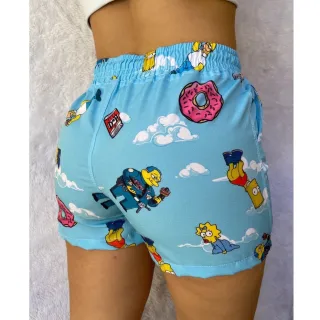 Moda Praia Feminina Shortinho Tactel Saida de Praia Piscina - SNOPPY AMARELO