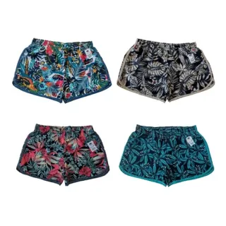 Bermuda Estampada Tactel Feminina - Kit com 02 Shorts - sortidas