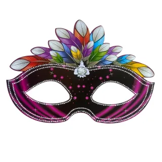 Decoração Carnaval Kit Máscaras Papel Cartão 1 Grande 2 Pequenas - Único