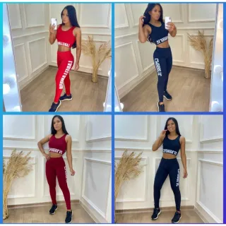 Conjunto Legging + Top Academia Moda Feminina - Cinza
