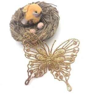 Enfeites de Natal Borboleta Glitter Oco - Conjunto com 10 peças - #1 （10Pcs）