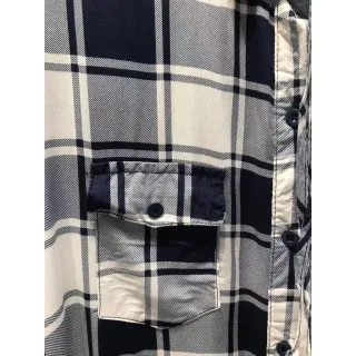 Blusão Feminino Xadrez com Laço - Vestido Quadriculado - Azul/verde