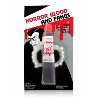 Dentadura de Vampiro com Sangue - Halloween Cosplay Fantasia Infantil e Adulto - Detadura com gengiva - Variado
