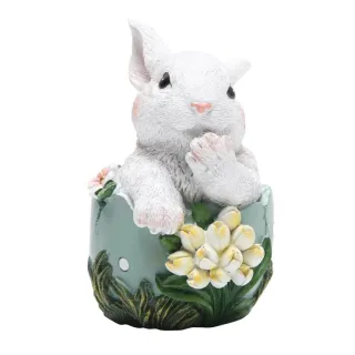 Decoração Criativa de Páscoa: Coelhinho Ornamento Resina Multicolorido - A