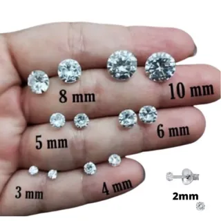 Antialérgico Brinco Ponto de Luz Zircônia Masculino Feminino - Prata