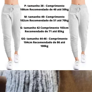 Moletom Feminino Flanelado Algodão - Calça Casual Treino Caminhada - Cinza