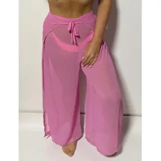 Calça Pareo Transparente Envelope Versátil - Tendência Chique - Preta
