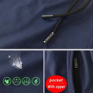 Shorts Masculino Fitness/Corrida M-3XL com Zíper e Secagem Rápida - Azul