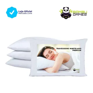 Travesseiro Premium Matelada Impermeável Branco + Fronha Premium Percal Microfibra - Único