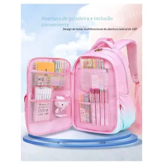 Mochila Ultra Leve Infantil para Meninas - Gradiente Escolar - Mochila do jardim de infância