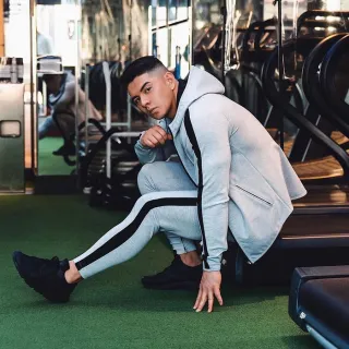 Calças Jogger Skinny Masculina Fitness Roupa Esportiva Fato De Treino Casual JP & UK - Marinho sem logotipo