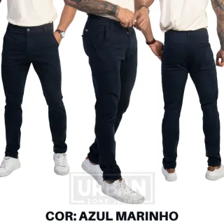 Brim Elastano Calça Esporte Fino Sarja Masculina Modelo Alfaiataria - Caqui