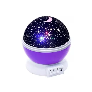 Abajur Projetor Estrela Galaxy 360º - Luminária Star Master 802 - Roxo