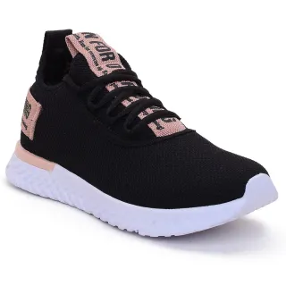 Respirável Branco Casual Feminino Tênis Esportivo - Raryel - PRETO/PRETO