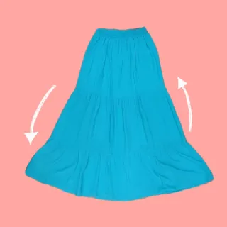 Babado Lisa Com Forro Três Marias Saia Longa - cor lavado