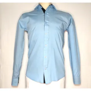 Camisa Azul Bebê Manga Longa Slim Fit Social - G