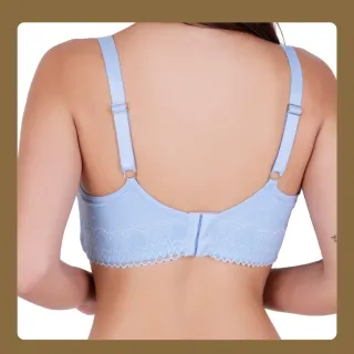 Bojo Plus Size Sustentação Renda e Microfibra Alça Reforçada - Frozen - azul claro