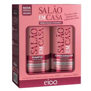 Hidratação Intensiva Eico Salão Em Casa - Shampoo e Condicionador 450ml + Máscara 1Kg + Finalizadores - Único