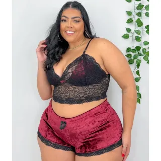 Veludo Plus Size Baby Doll - Promoção - Branco