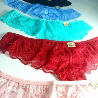Atraente Calcinha Renda Sexy - Kit 5 Calcinhas com Renda Frontal - M 38-40