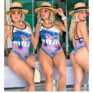 Moda Praia Feminina Maiô Preto Premium - Libélula cavado alça 36/40