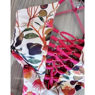 Bikine de Cintura Alta Biquines Maiô Suplex Grosso Body Maio Cavado - estampa 6