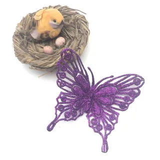 Enfeites de Natal Borboleta Glitter Oco - Conjunto com 10 peças - #1 （10Pcs）