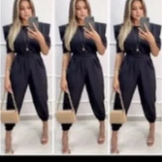 Ombro Reto Macacão Longo Feminino em Várias Cores - Único