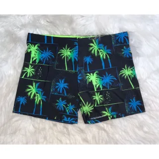 Moda praia masculina: Sunga estampada ajustável - Raryel - Preto/verde