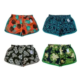 Bermuda Estampada Tactel Feminina - Kit com 02 Shorts - sortidas