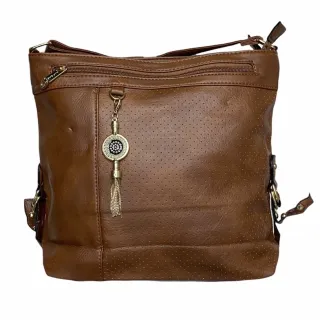 Importada Bolsa Feminina Transversal Grande Com Chaveiro Tiracolo 2 Divisórias - Preto