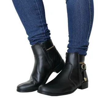 Botinha Stella Cano Curto sem Cadarço, Saltinho Baixo - Compre Online na Raryel - Preto