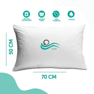Travesseiro Antialérgico 70x50cm - Enchimento de Fibra Siliconada - Branco