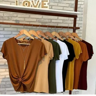 Moda Primavera Verão: Blusa Suede Feminina Manga Curta - FAFA MODA - Aleatória