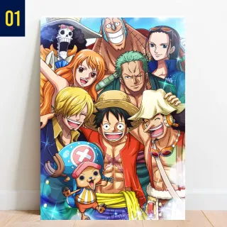 Placa Decorativa Mosaico Anime One Piece Desenho Modular Vintage Infantil