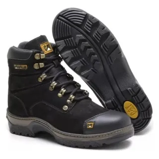 Promoção Cat - Bota Caterpillar Coturno Botina 100% Couro - Preto 810