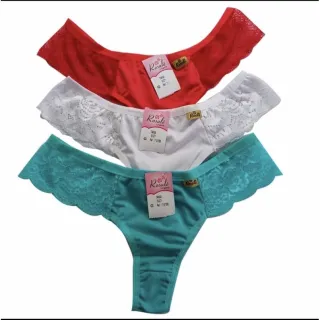 Calcinha Lingerie Kit 10 Renda Microfibra Lateral - G/GG