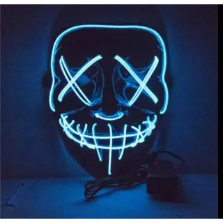 Festa Cosplay Neon - Máscara LED em Várias Cores para Balada, Rave e Halloween - Vermelho