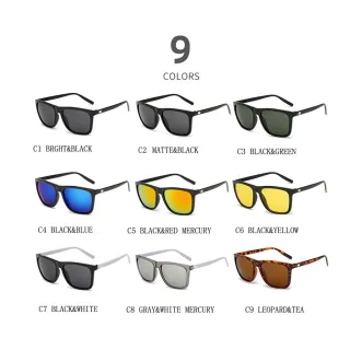 New Luxury Brand Reflective Sunglasses Men Classic Square Trendy Vintage Driving Eyewear - C8.GRAY&SILVER
