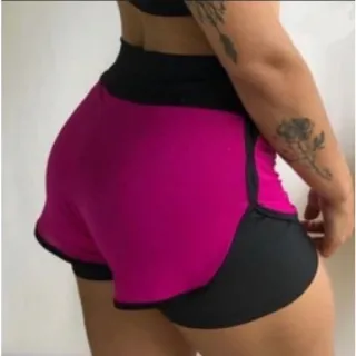 Moda fitness: short duplo para corrida, treino ou academia - Azul Bic