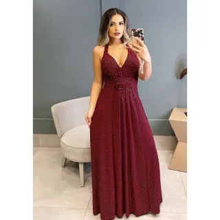 Vestido de festa longo com brilho discreto - Convidadas formaturas barato - Verde escuro LISO
