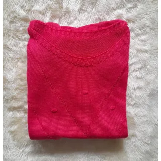 Moda Verão: Blusinha de Tricô Manga Curta Princesa - Raryel - Laranja neon