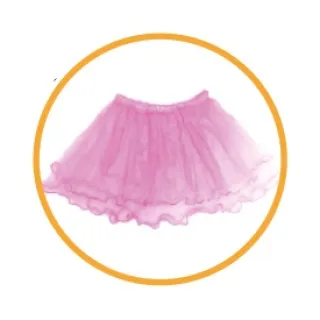 Fantasia Carnaval Saia Colorida Adulto Babado Tule 35 Cm - Pink