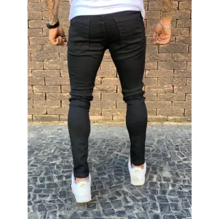 Jeans Masculina Preta Super Skinny Calça - Calça P. LISA